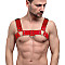 Мужская портупея на грудь из натуральной кожи Feral Feelings - Bulldog Harness Red