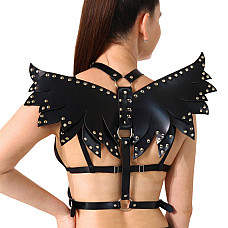 Женская портупея Art of Sex - Wings черная L-2XL, экокожа