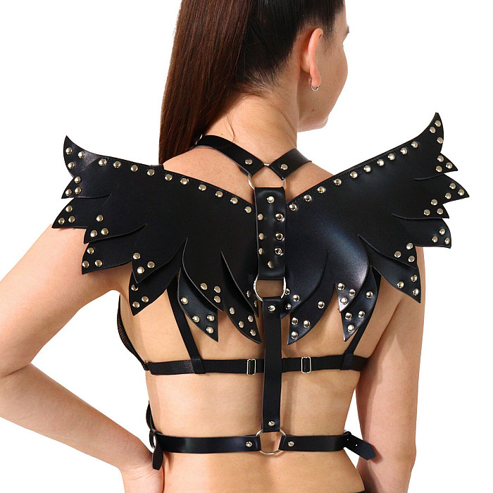 Женская портупея Art of Sex - Wings черная L-2XL, экокожа