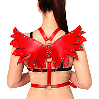 Жіноча портупея Art of Sex - Wings червона XS-M, екошкіра