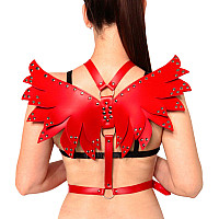 Жіноча портупея Art of Sex - Wings червона L-2XL, екошкіра