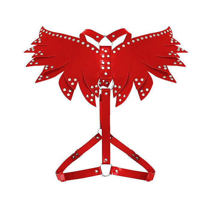 Жіноча портупея Art of Sex - Wings червона L-2XL, екошкіра