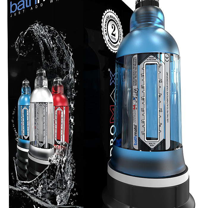 Гидропомпа Bathmate Hydromax 7 WideBoy Blue, для члена длиной от 12,5 до 18 см, диам. до 5,5 см