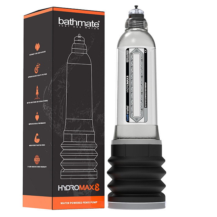Гидропомпа Bathmate Hydromax 8 Clear, для члена длиной от 15 до 20 см, диаметр до 5,5 см