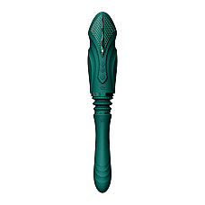 Компактная смарт секс-машина Zalo – Sesh Turquoise Green, 2 насадки, пульт ДУ, кристалл Swarovski