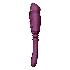 Компактная смарт секс-машина Zalo – Sesh Velvet Purple, 2 насадки, пульт ДУ, кристалл Swarovski