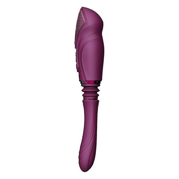 Компактная смарт секс-машина Zalo – Sesh Velvet Purple, 2 насадки, пульт ДУ, кристалл Swarovski