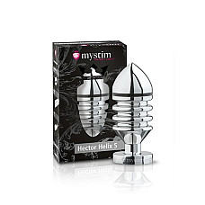 Металева анальна пробка Mystim Hector Helix S для електростимулятора, діаметр 4 см