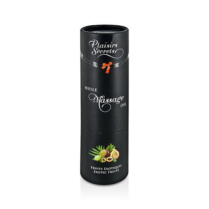 Массажное масло Plaisirs Secrets Exotic Fruits (59мл) с афродизиаками съедобное, подарочная упаковка