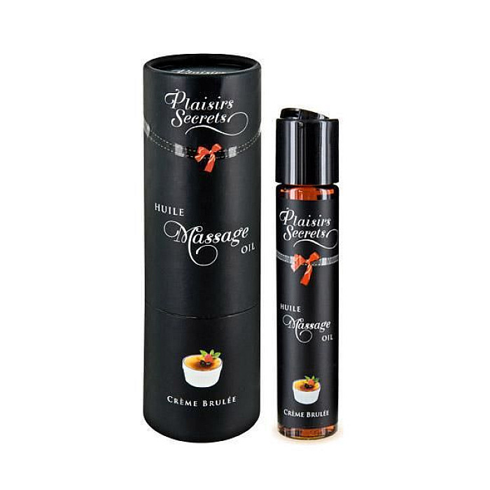 Массажное масло Plaisirs Secrets Creme Brulee (59 мл) с афродизиаками съедобное, подарочная упаковка