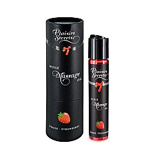 Массажное масло Plaisirs Secrets Strawberry (59 мл) с афродизиаками, съедобное, подарочная упаковка