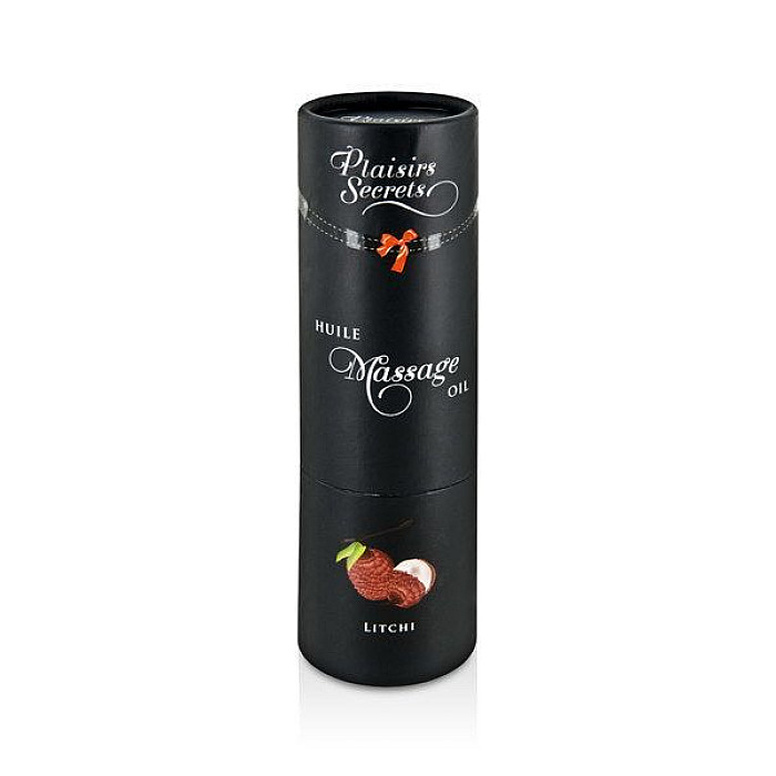 Масажна олія Plaisirs Secrets Litchi (59 мл) з афродизіаками, їстівна, подарункове паковання