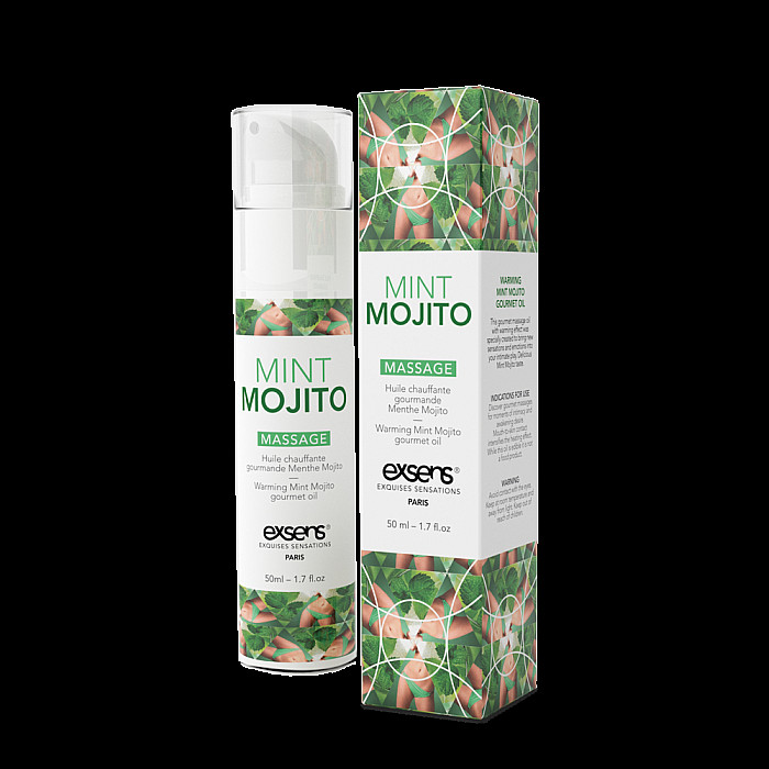 Массажное масло EXSENS Mojito 50мл разогревающее, без сахара, без парабенов, съедобное