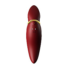 Вибратор 2в1 с язычком Zalo — Hero Wine Red, кристалл Swarovski