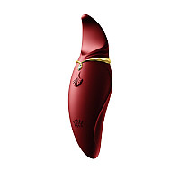 Вибратор 2в1 с язычком Zalo — Hero Wine Red, кристалл Swarovski