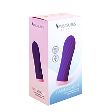 Віброкуля S Pleasures Bullets Twist & Shout Purple, фіолетова, ребриста поверхня, 10 режимів