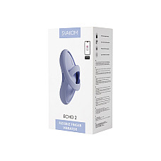 Смарт-вибратор для клитора Svakom Echo 2 Sky Blue, подогрев до 38 °C, съемная насадка на палец