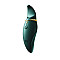 Вибратор 2в1 с язычком Zalo — Hero Jewel Green, кристалл Swarovski