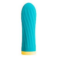 Віброкуля S Pleasures Bullets Twist & Shout Turquoise, бірюзова, ребриста поверхня, 10 режимів