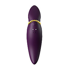 Вибратор 2в1 с язычком Zalo — Hero Twilight Purple, кристалл Swarovski