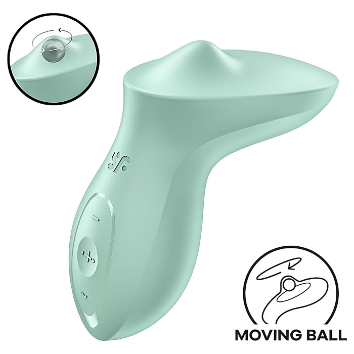 Вибратор для клитора с жемчужной стимуляцией Satisfyer Exciterrr Mint, 2 независимых мотора