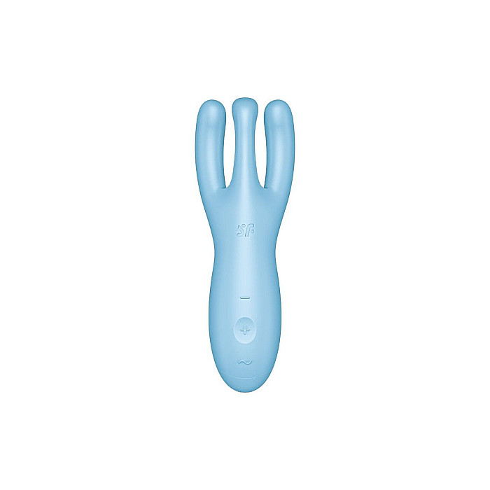 Кліторальний смарт вібратор Satisfyer Threesome 4 Blue з трьома пальчиками