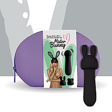 Мини-вибратор FeelzToys Mister Bunny Black с двумя насадками