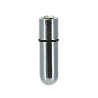 Вибропуля PowerBullet First-Class Bullet 2.5″ with Key Chain Pouch, Silver, 9 режимов вибрации