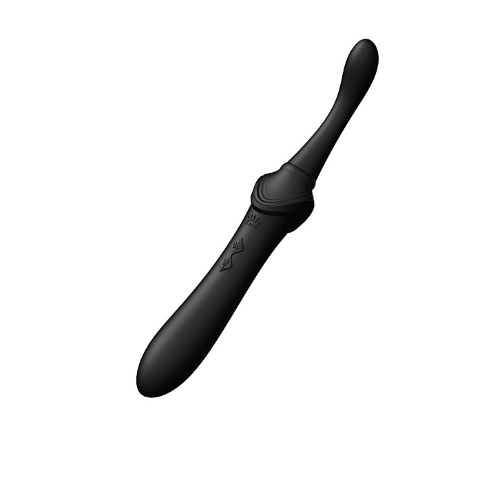 Вагинально-клиторальный вибратор Zalo — Bess Obsidian Black, мультифункциональный с насадками