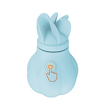 Вібратор Adrien Lastic Caress Blue з насадками для стимуляції ерогенних зон, які обертаються.