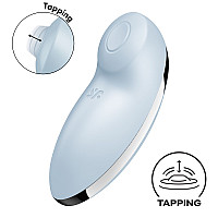 Вибростимулятор-пульсатор Satisfyer Tap & Climax 2 Blue, эффект постукивания пальцем