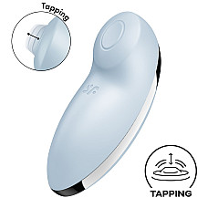 Вибростимулятор-пульсатор Satisfyer Tap & Climax 2 Blue, эффект постукивания пальцем