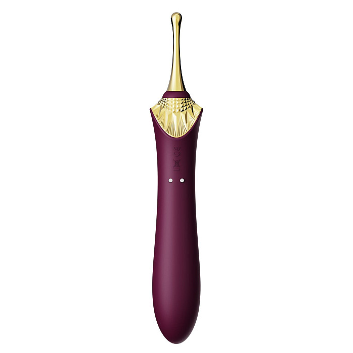 Мультифункциональный вибратор Zalo — Bess 2 Velvet Purple, 4 насадки, подогрев