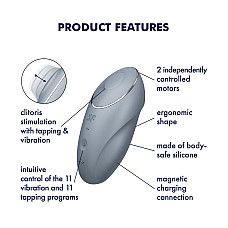 Вібратор Satisfyer Tap & Climax 1 Bluegrey