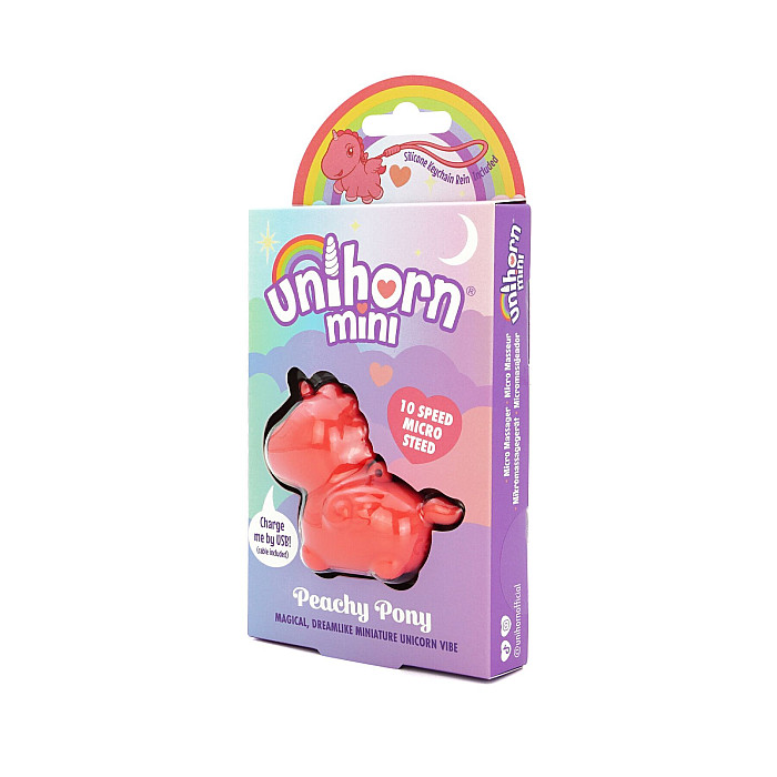 Вибратор мини-единорожка Unihorn Mini – Peachy Pony, брелок с вибрацией, 10 режимов