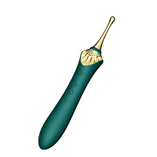 Мультифункциональный вибратор Zalo — Bess 2 Turquoise Green, 4 насадки, подогрев