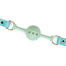 Кляп Liebe Seele Blue Lamb Leather Ball Gag with Velvet Lining