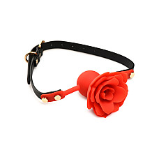 Силиконовый кляп с розой Master Series: Blossom Silicone Rose Gag – Red