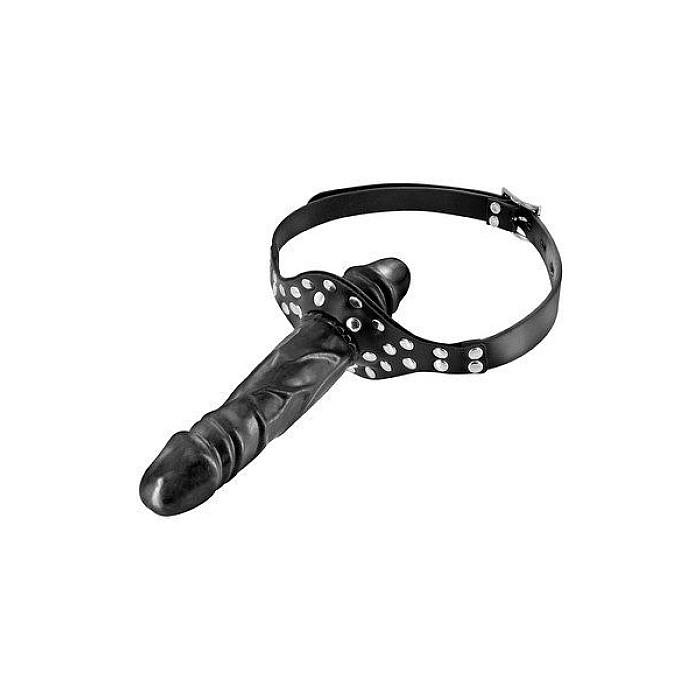 Кляп с двойным фаллоимитатором Fetish Tentation Double Penis Gag Black