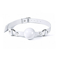 Кляп силиконовый Feral Feelings Silicon Ball Gag White/White, белый ремень, белый шарик