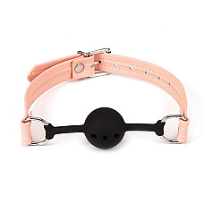 Воздухопроницаемый кляп Liebe Seele Dark Candy Pink Ball Gag, силиконовый шарик, диаметр 4,3 см