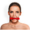 Кляп-палка на ремнях Art of Sex – Gag Stick Silicon, красный, натуральная кожа