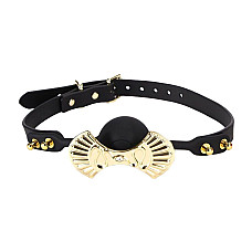Роскошный силиконовый кляп Zalo Silicone Ball Gag Black, кристалл Swarovski, кожаный ремешок