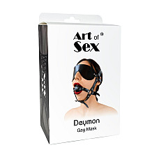 Кляп-маска Art of Sex - Deymon, экокожа, цвет черный