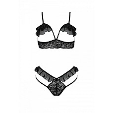 Комплект DOLLY SET WITH OPEN BRA black L/XL Passion