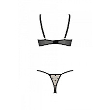 Эротический комплект Passion MARINA SET WITH OPEN BRA, XXL/XXXL, beige, открытые чашки