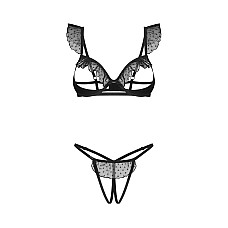 Комплект Obsessive Carrola 2-pcs crotchless set 2XL/3XL