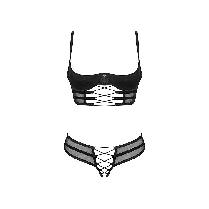 Комплект Obsessive Roxelia 2-pcs crotchless set M/L