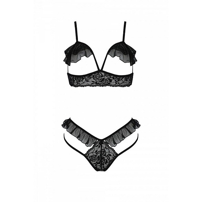 Комплект DOLLY SET WITH OPEN BRA black XXL/XXXL Passion