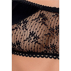 Комплект белья Passion Exclusive PETRA SET L/XL, black, стринги, широкий пояс, лиф-топик